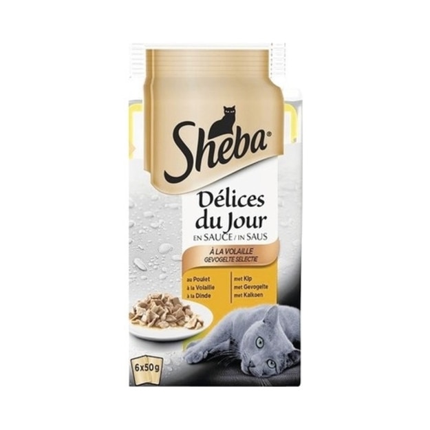 Hrana umeda pentru pisici Sheba, selectii de Pasare & Peste, 6 x 50g