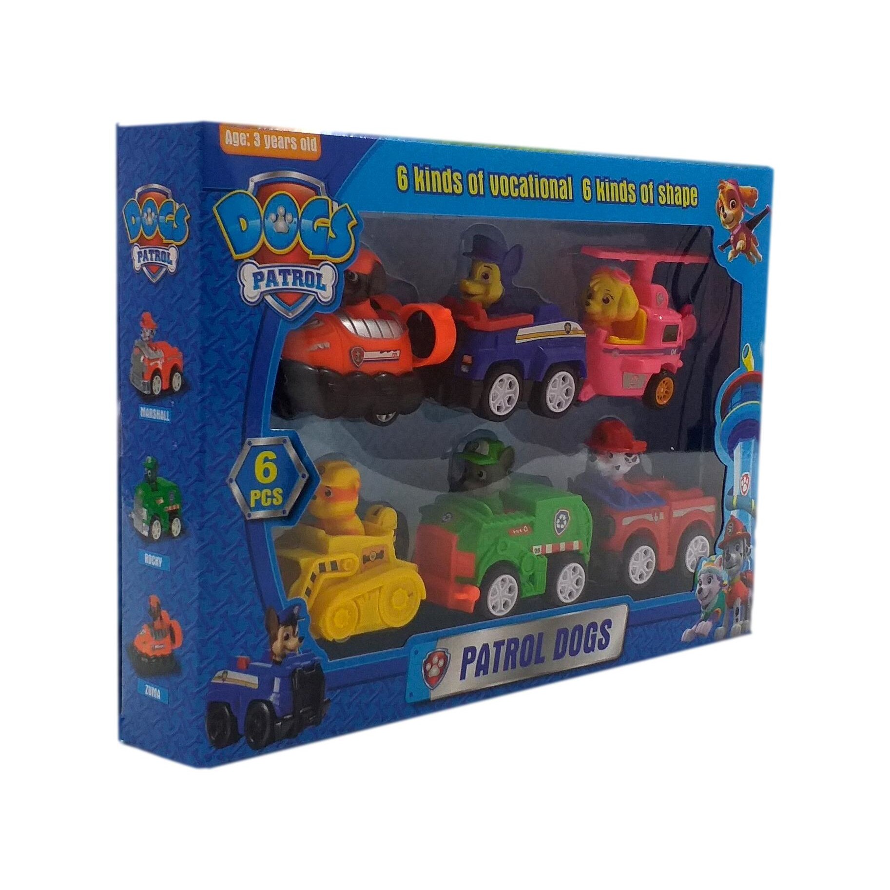 Set 6 Masinute, Dogs Patrols, Multicolor