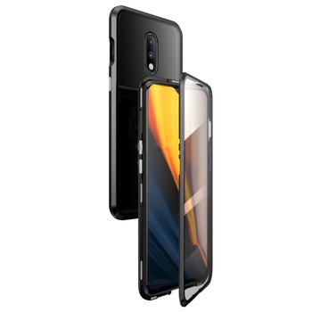 Husa Magnetic Glass 360° (sticla fata + spate) pentru OnePlus 7, Negru Husa Magnetic Glass 360° (sticla fata + spate) pentru OnePlus 7, Negru
