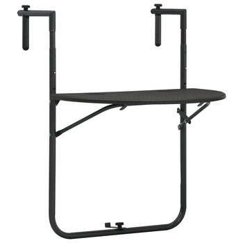 Masa de balcon, supsendata, vidaXL, Plastic aspect ratan, 60x64x83,5 cm, Maro Masa de balcon, supsendata, vidaXL, Plastic aspect ratan, 60x64x83,5 cm, Maro