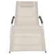 vidaXL krémszínű alumínium és textilén napozóágy párnával 47778