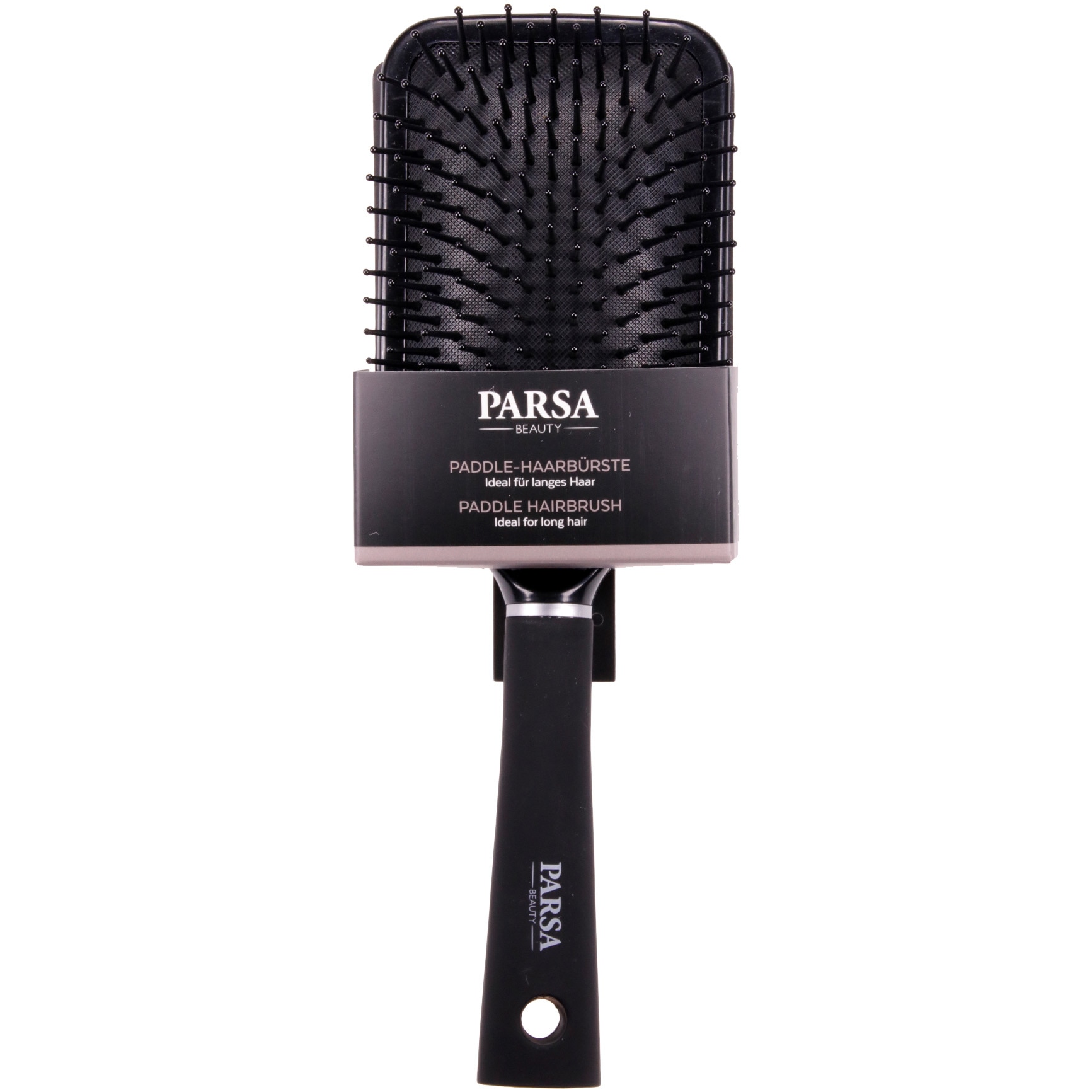 Perie de par Parsa Beauty, Trend Line cu peri din plastic, Negru