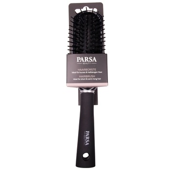 Perie de par ingusta Parsa Beauty, Trend Line cu peri din plastic, Negru Perie de par ingusta Parsa Beauty, Trend Line cu peri din plastic, Negru