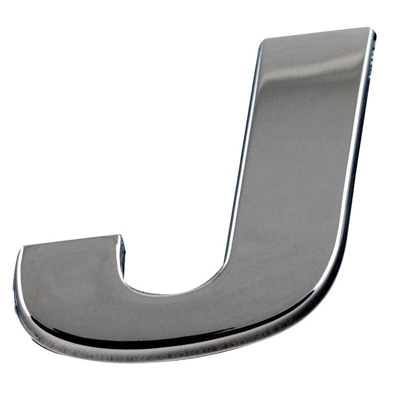 Ornament auto 3D, litera J, cromat