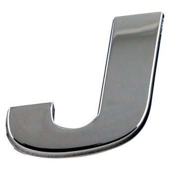 Ornament auto 3D, litera J, cromat Ornament auto 3D, litera J, cromat