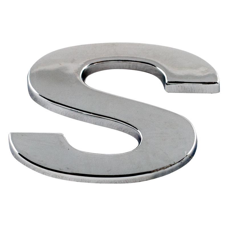 Ornament auto 3D, litera S, 28 mm, cromat