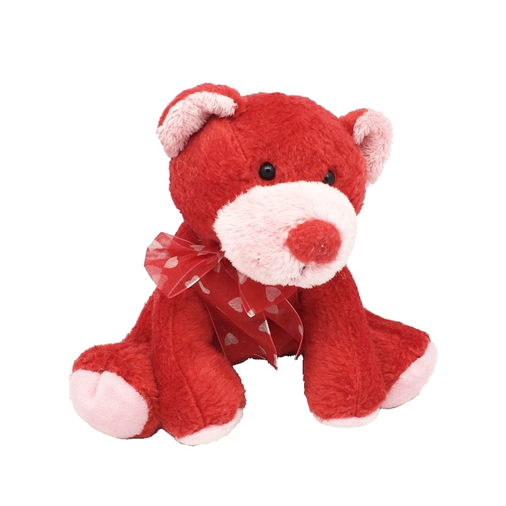 Плюшена играчка Russ Berrie Св Валентин LUV PETS 39195-B 91-10, Мече, Панделка, Мек плюш, 15 см, Червен