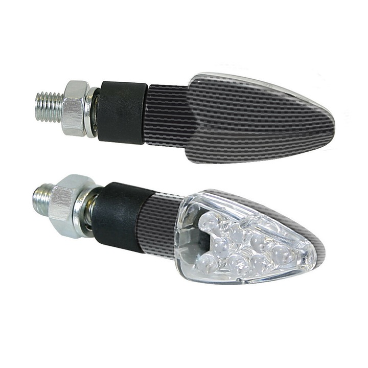 Lampi semnalizare directie mers Atom LED 12V 2buc - Carbon