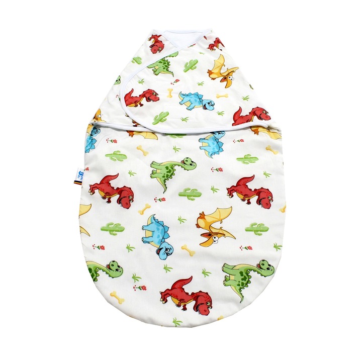 Sistem Infasare Balticbebe Primavara - Vara Bumbac, Multicolor, Dragoni - 3-6 luni, 60