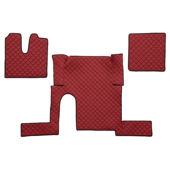 Set 3 covorase camion F-Core, Piele-ECO, pentru MAN TGX, transmisie manuala, 1 sertar, Rosu Set 3 covorase camion F-Core, Piele-ECO, pentru MAN TGX, transmisie manuala, 1 sertar, Rosu