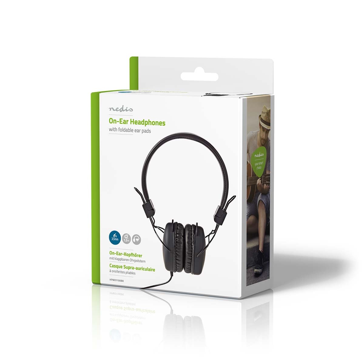 Casti audio, Nedis, Cu fir, Negru