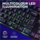Клавиатура gaming Trust GXT 835 Azor, 3-цветни осветени клавиши, анти-духове, LED осветление, 12 мултимедийни клавиша, черна