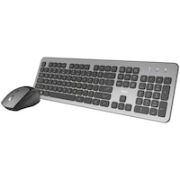 Kit tastatura + mouse wireless Trust Raza, Gri/Negru