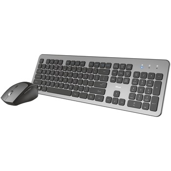 Kit tastatura + mouse wireless Trust Raza, Gri/Negru Kit tastatura + mouse wireless Trust Raza, Gri/Negru