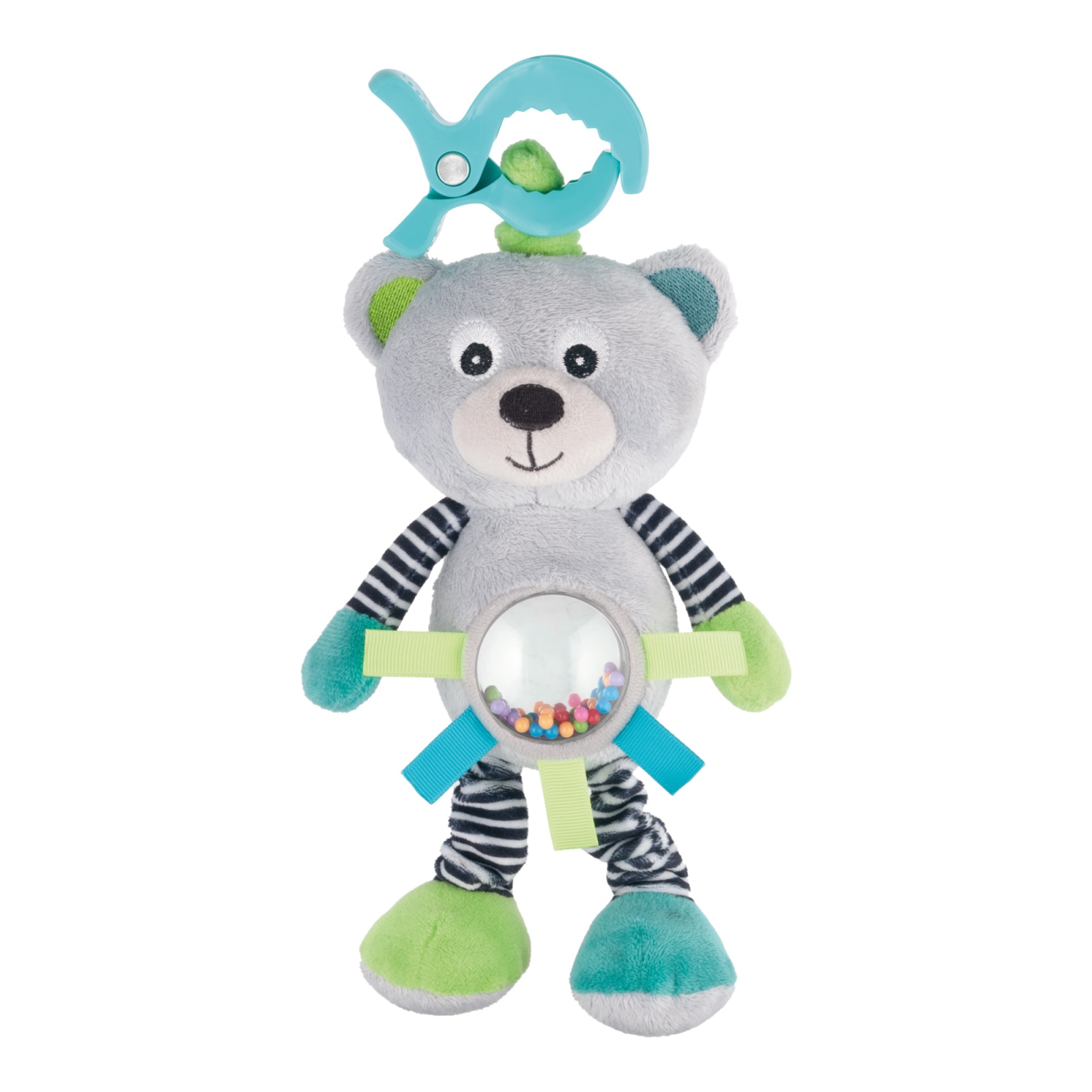 Jucarie din plus „Bears“, oglinda, vibratii si sunatoare Gri/Verde