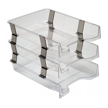 Tavita plastic EVOffice, 3 buc, Transparent Tavita plastic EVOffice, 3 buc, Transparent