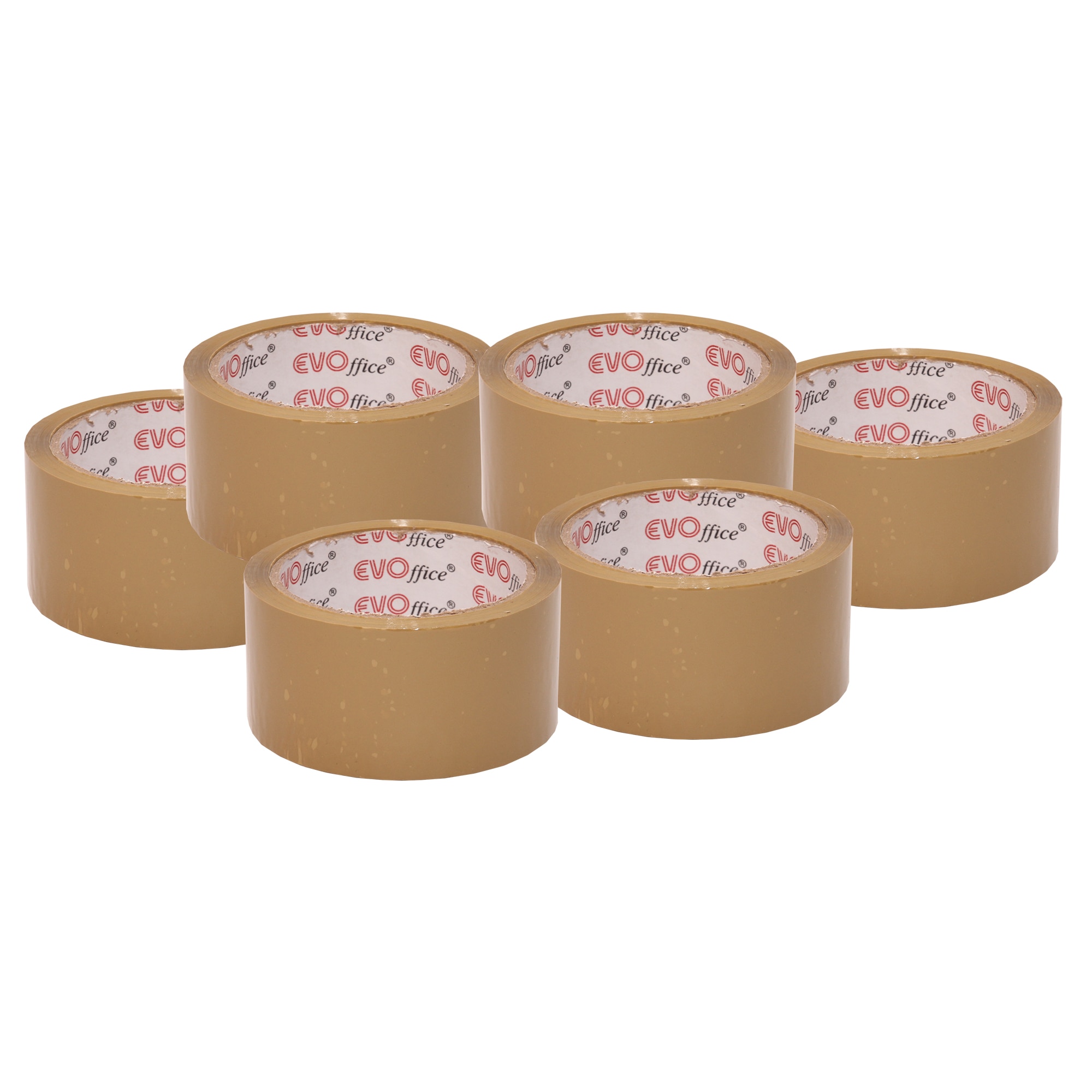 Banda adeziva EVOffice, 48mm x 66m, 6 buc, Maro