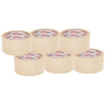 Banda adeziva EVOffice, 48mm x 66m, 6 buc, Transparent Banda adeziva EVOffice, 48mm x 66m, 6 buc, Transparent