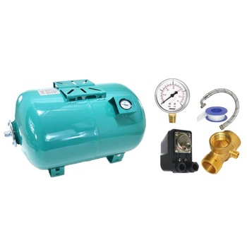 Kit rezervor pentru hidrofor Omnigena 50 litri cu manometru, presostat cu piulita olandez, manometru, racord 5 cai, racord flexibil, banda teflon Kit rezervor pentru hidrofor Omnigena 50 litri cu manometru, presostat cu piulita olandez, manometru, racord 5 cai, racord flexibil, banda teflon