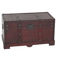 Cutie depozitare tip cufar, Mendler, molid, Vintage, 24 x 46 x 23 cm