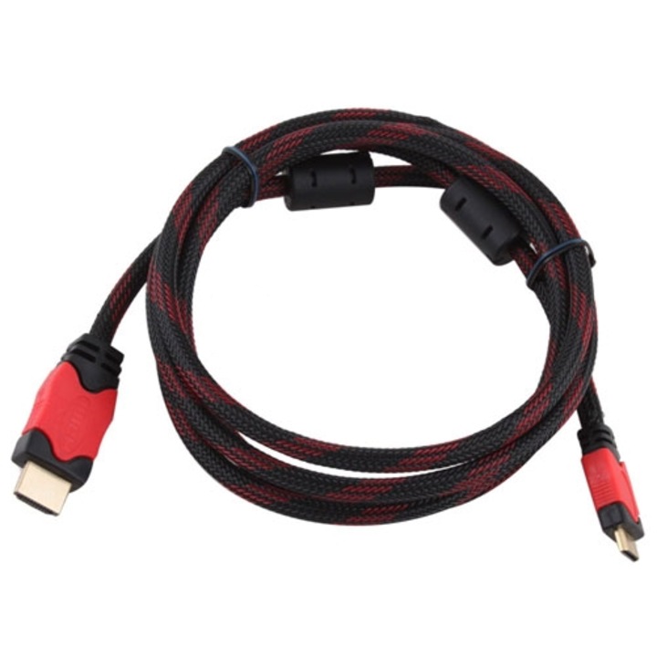 Cablu HDMI - HDMI, Digital One, 1.5 m, ver: 1,4 V FullHD, Negru/Rosu