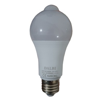 Bec cu LED , senzor miscare , senzor lumina , 9 W , fasung E 27 , lumina calda , elSales , alb Bec cu LED , senzor miscare , senzor lumina , 9 W , fasung E 27 , lumina calda , elSales , alb