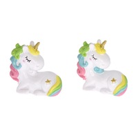 Set 2 decoratiuni unicorn multicolor 9,5cm