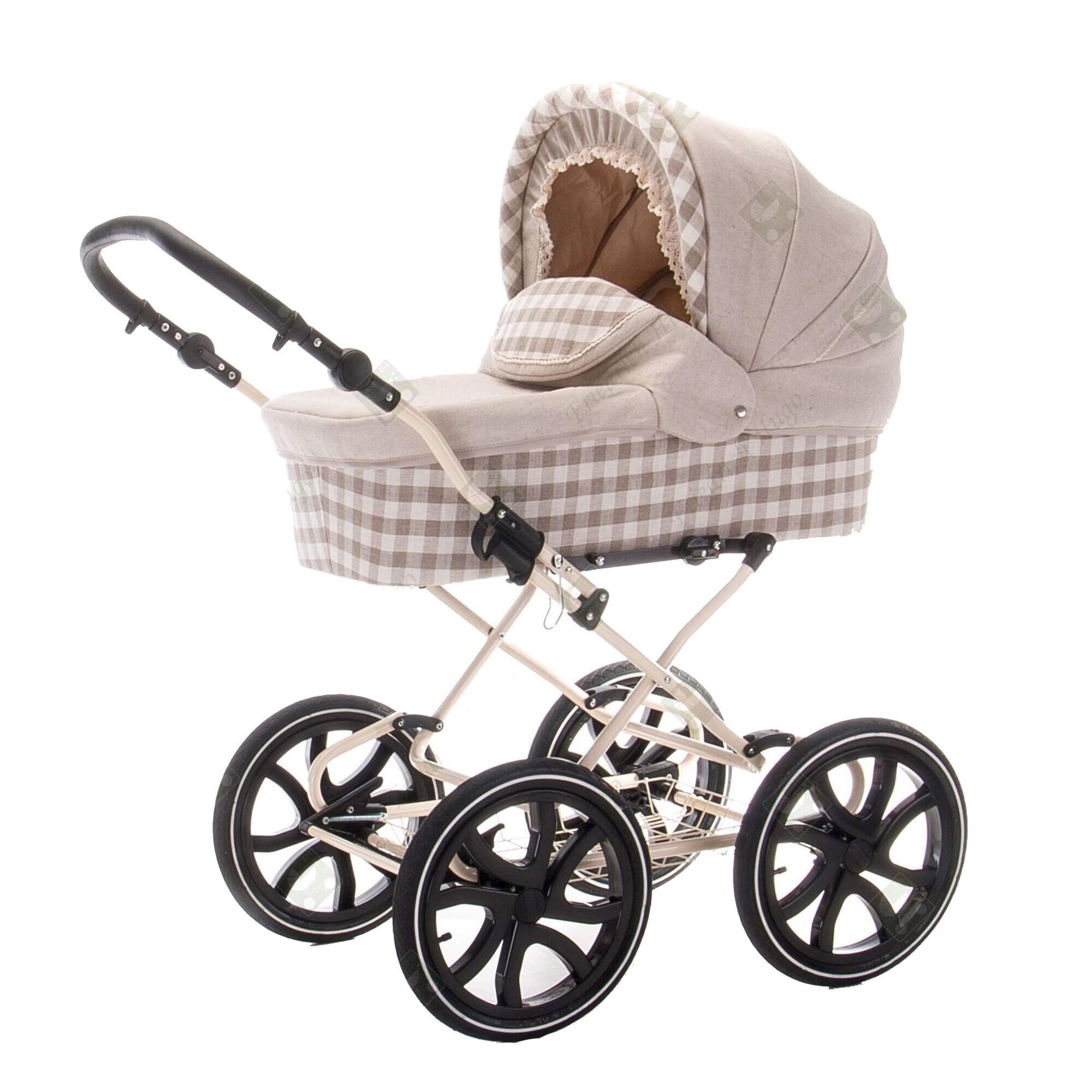 Carucior Friedrich Hugo baby's moving art, Natureline Checked 3 in 1, Crem  - eMAG.ro
