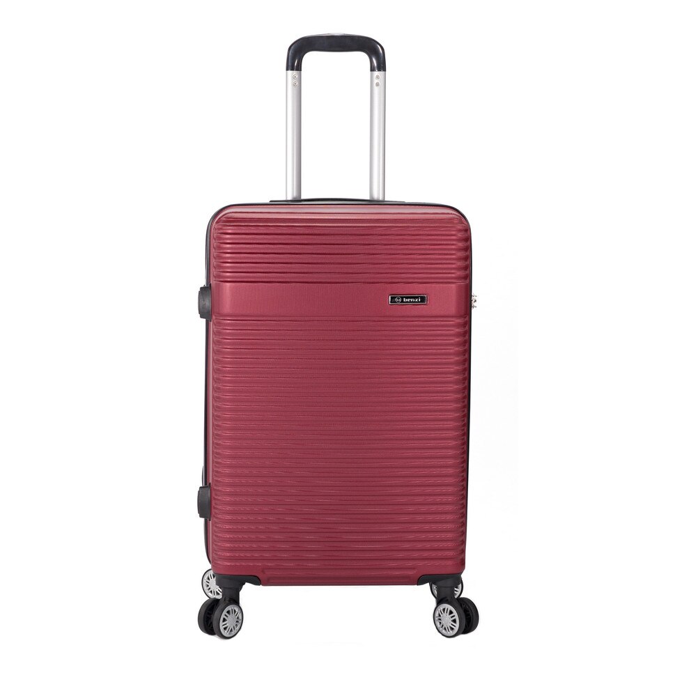 Troler Mediu, ABS, 4 Roti, BENZI, BZ 5418 - 65 cm, Rosu