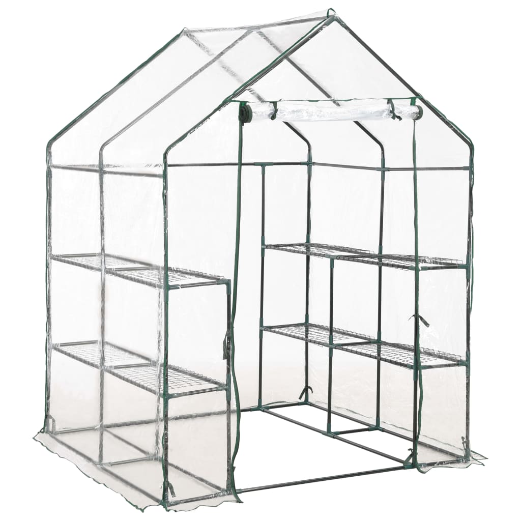 Sera cu 8 rafturi, vidaXL, PVC, 143 x 143 x 195 cm, Transparent
