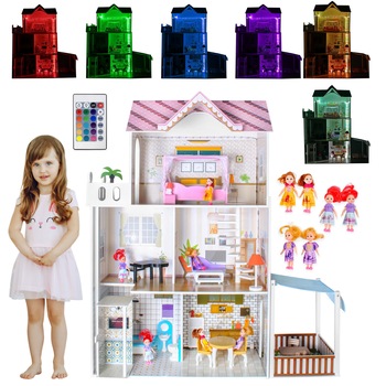 Casuta de papusi din lemn natural fara margini ascutite,  Casuta de papusi din lemn natural fara margini ascutite,