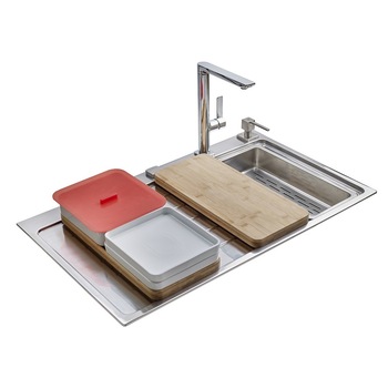 Set pentru chiuveta bucatarie inox Zenit cu 9 accesorii 3 Vase ceramice + 2 Capace de silicon + 1 Dozator Sapun + 1 Sita din inox + 1 Tocatore bambus + 1 Tava bambus Set pentru chiuveta bucatarie inox Zenit cu 9 accesorii 3 Vase ceramice + 2 Capace de silicon + 1 Dozator Sapun + 1 Sita din inox + 1 Tocatore bambus + 1 Tava bambus