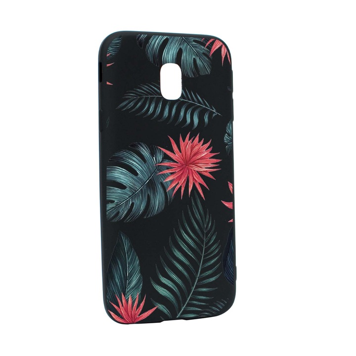 Husa de protectie Flori tropicale, pentru Samsung Galaxy J7 2018, rezistenta la uzura, anti-alunecare, din silicon Premium, B497