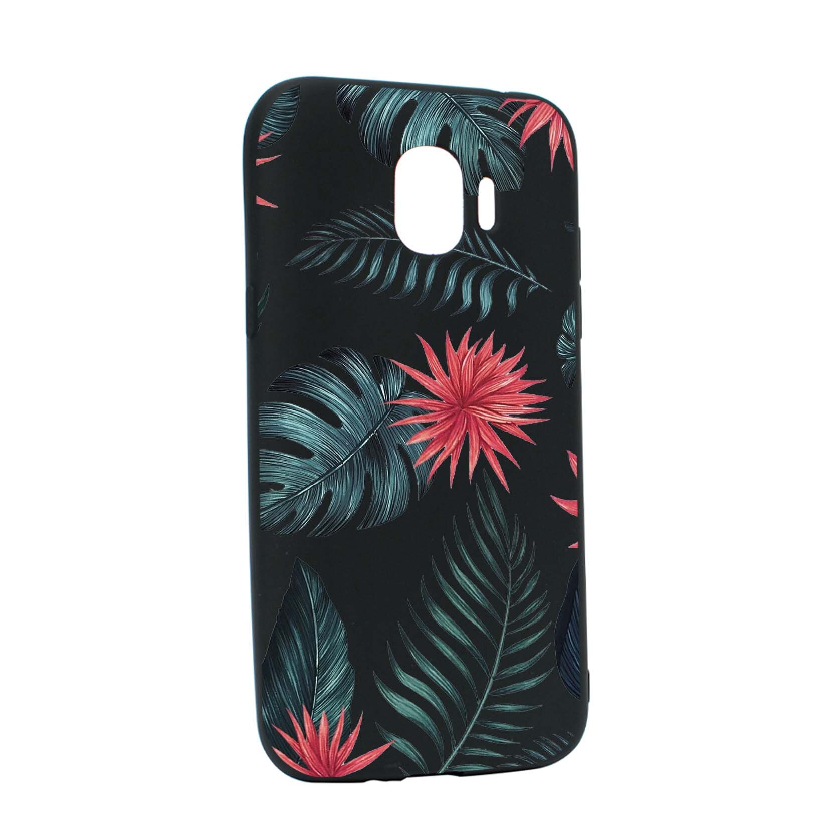 Husa de protectie Flori tropicale, pentru Samsung Galaxy J2 Pro 2018 / J2 2018 / Grand Prime Pro, rezistenta la uzura, anti-alunecare, din silicon Premium, B497