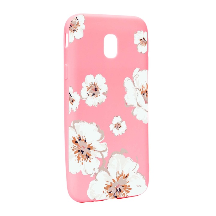 Husa de protectie Flori, culorile de pastel, pentru Samsung Galaxy J7 2018, rezistenta la uzura, anti-alunecare, din silicon Premium, P499