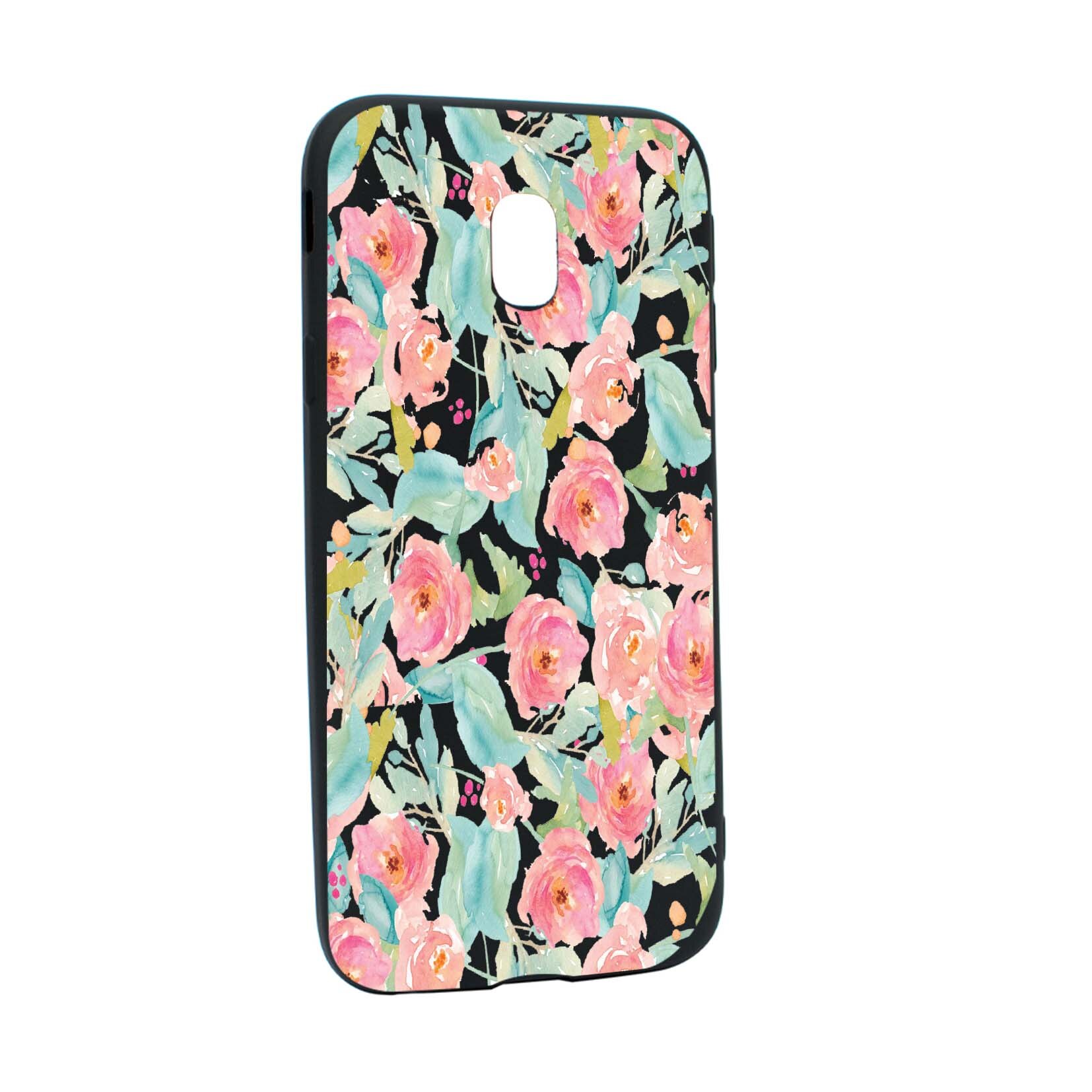 Husa de protectie Flori, culorile de pastel, pentru Samsung Galaxy J7 2017, rezistenta la uzura, anti-alunecare, din silicon Premium, B503