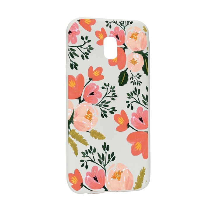 Husa de protectie Flori, culorile de pastel, pentru Samsung Galaxy J7 2018, rezistenta la uzura, anti-alunecare, din silicon Premium, W504