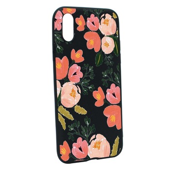 Husa de protectie Flori, culorile de pastel, pentru Apple iPhone XS / X, rezistenta la uzura, anti-alunecare, din silicon Premium, B504 Husa de protectie Flori, culorile de pastel, pentru Apple iPhone XS / X, rezistenta la uzura, anti-alunecare, din silicon Premium, B504