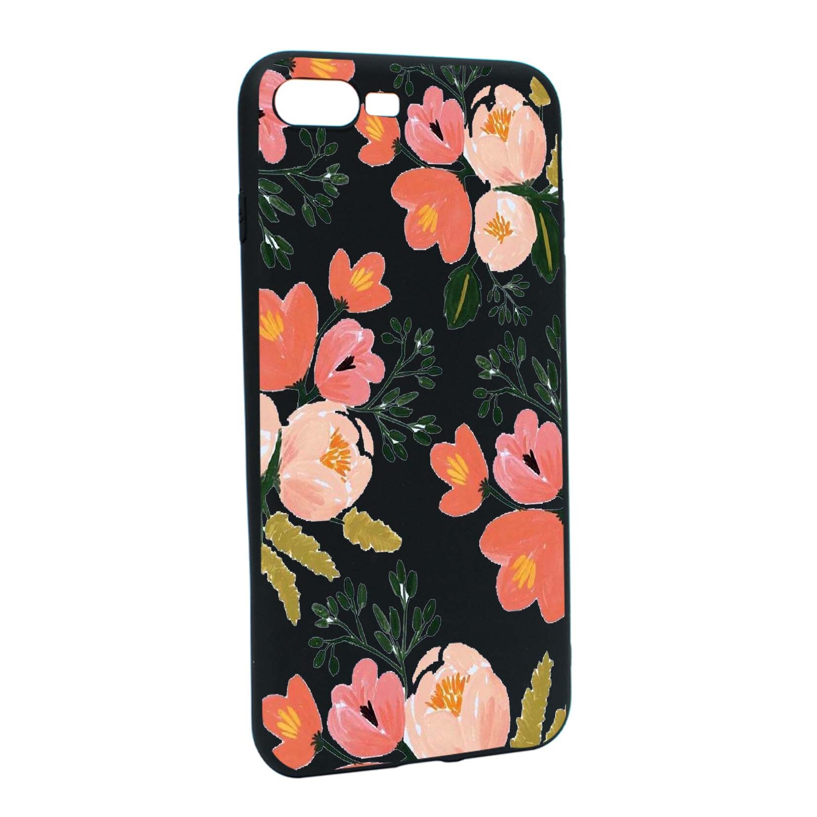 Husa de protectie Flori, culorile de pastel, pentru Apple iPhone 7 Plus / 8 Plus, rezistenta la uzura, anti-alunecare, din silicon Premium, B504