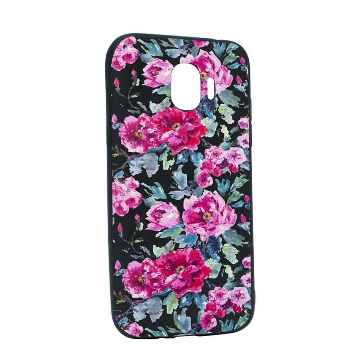 Husa de protectie Flori, culorile de pastel, pentru Samsung Galaxy J4 2018, rezistenta la uzura, anti-alunecare, din silicon Premium, B507