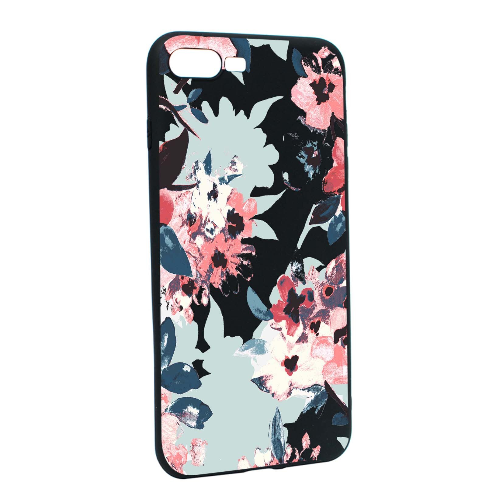 Husa de protectie Flori, culorile de pastel, pentru Apple iPhone 7 Plus / 8 Plus, rezistenta la uzura, anti-alunecare, din silicon Premium, B508