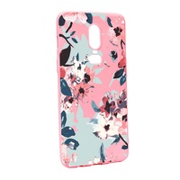 Husa de protectie Flori, culorile de pastel, pentru OnePlus 6, rezistenta la uzura, anti-alunecare, din silicon Premium, P508