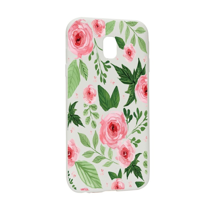 Husa de protectie Flori, culorile de pastel, pentru Samsung Galaxy J7 2018, rezistenta la uzura, anti-alunecare, din silicon Premium, W509