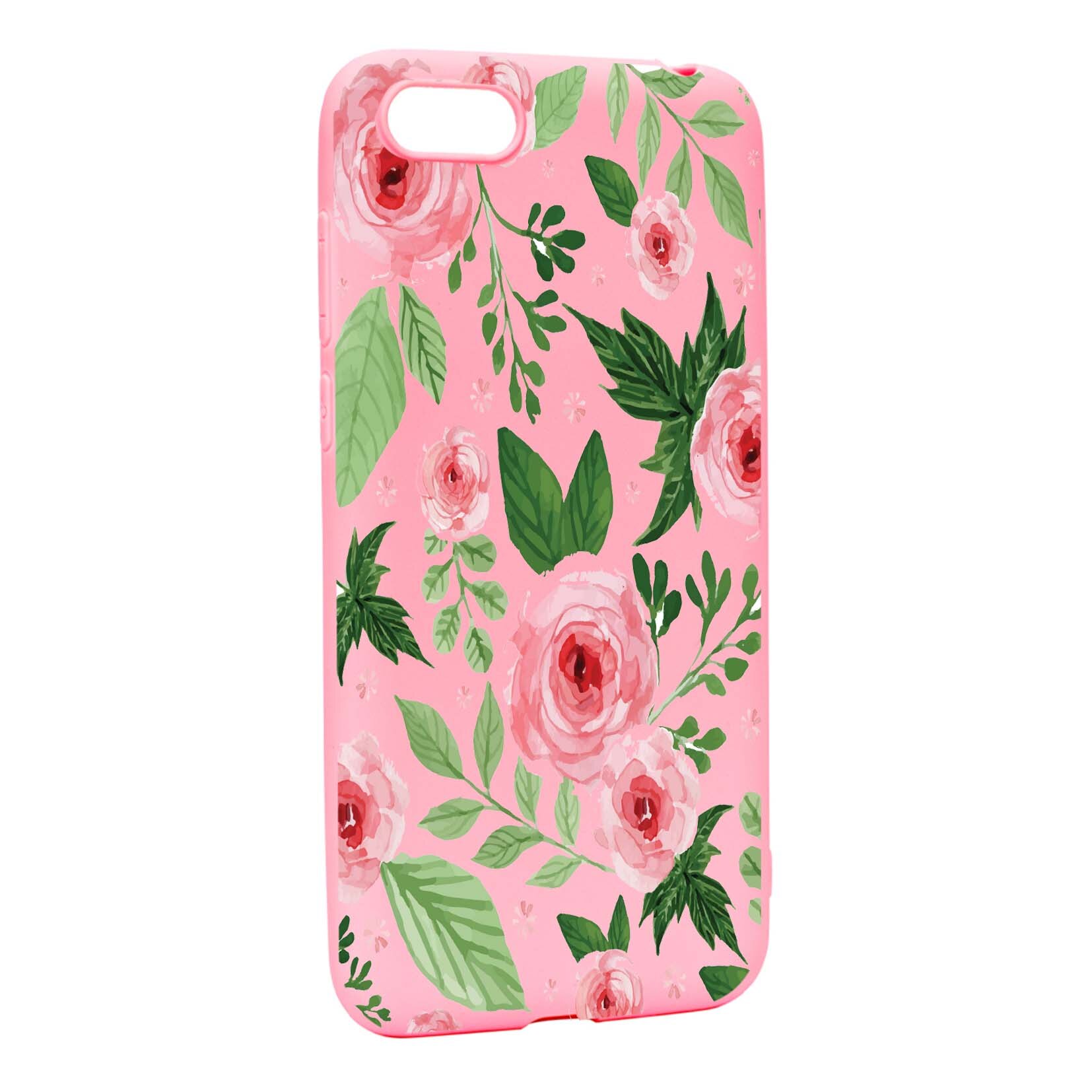 Husa de protectie Flori, culorile de pastel, pentru Apple iPhone 6 / 6S, rezistenta la uzura, anti-alunecare, din silicon Premium, P509