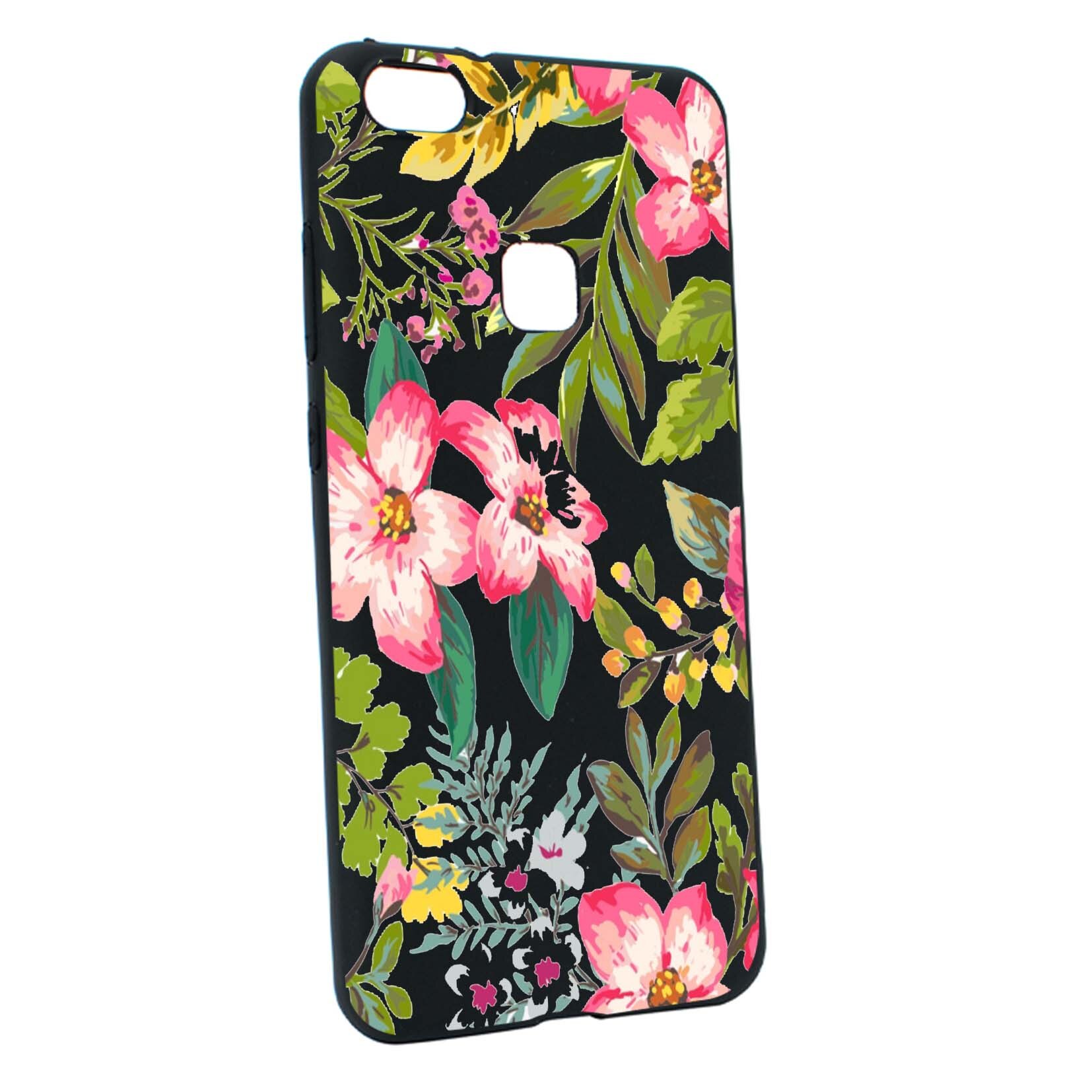 Husa de protectie Flori, culorile de pastel, pentru Huawei P10 Lite, rezistenta la uzura, anti-alunecare, din silicon Premium, B510