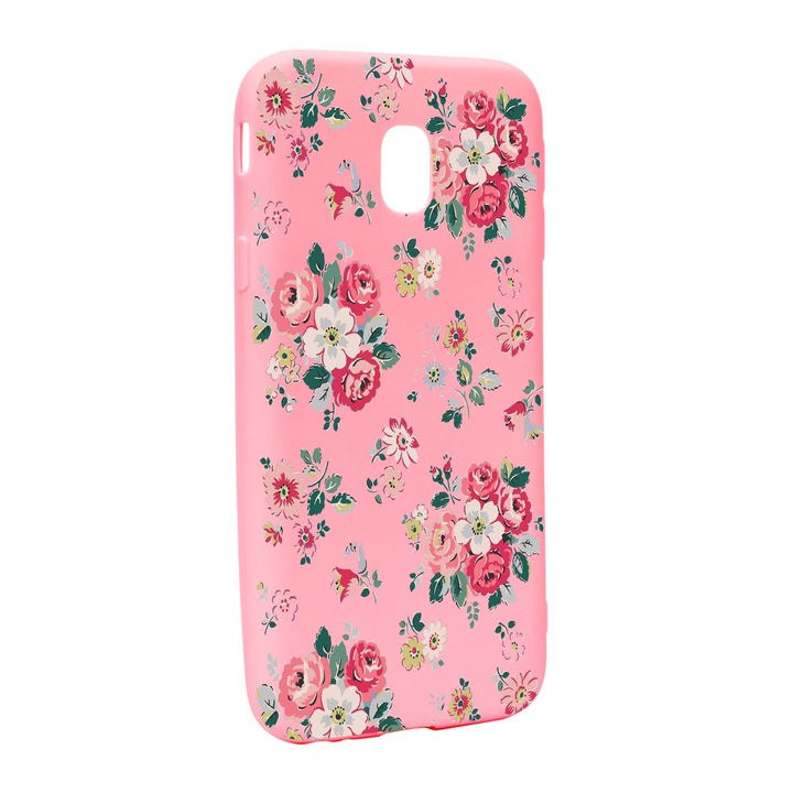 Husa de protectie Flori, culorile de pastel, pentru Samsung Galaxy J7 2018, rezistenta la uzura, anti-alunecare, din silicon Premium, P511