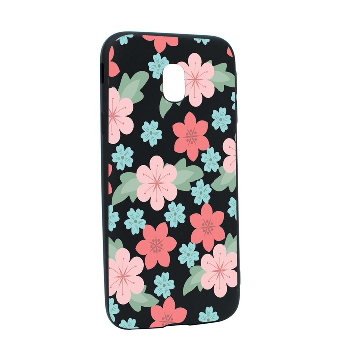 Husa de protectie Flori, culorile de pastel, pentru Samsung Galaxy J7 2018, rezistenta la uzura, anti-alunecare, din silicon Premium, B515