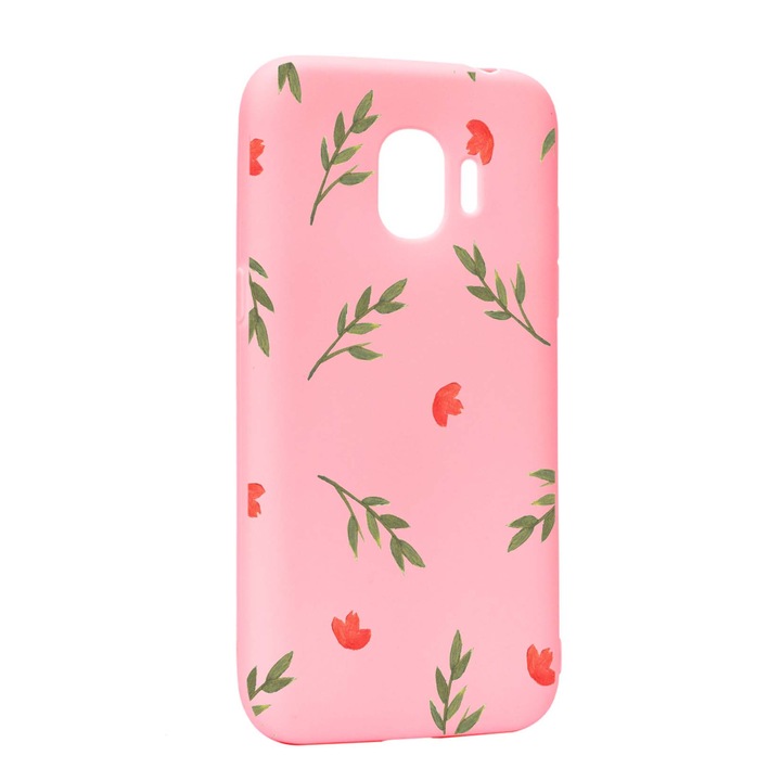 Husa de protectie Flori, pentru Samsung Galaxy J4 2018, rezistenta la uzura, anti-alunecare, din silicon Premium, P516