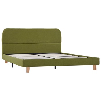Cadru de pat dublu, vidaXL- Textil-Lemn, 140 x 200cm, Verde Cadru de pat dublu, vidaXL- Textil-Lemn, 140 x 200cm, Verde