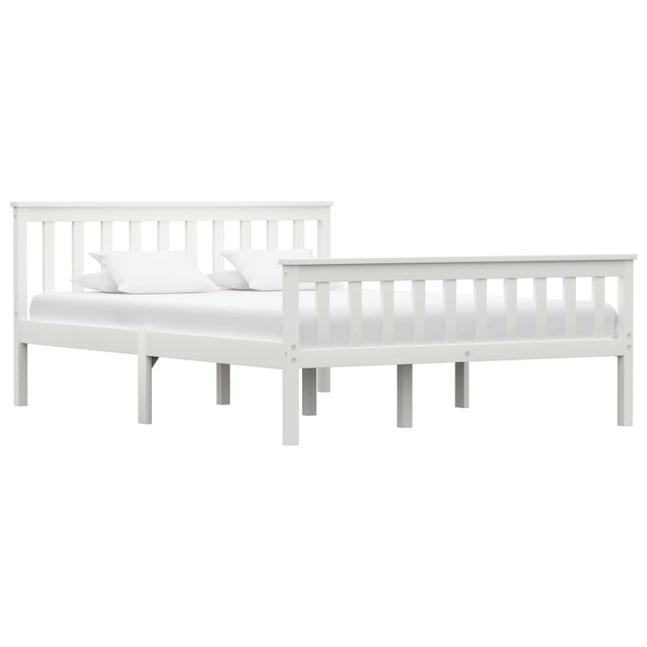 vidaXL fehér tömör fenyőfa ágykeret 140 x 200 cm